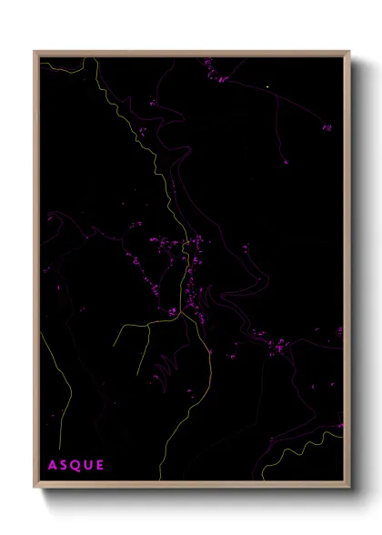 Une affiche de carte sur Asque