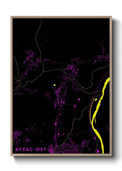 Une affiche de carte sur Ayzac-Ost