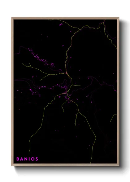 Une affiche de carte sur Banios