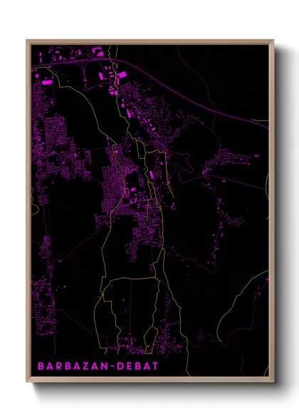 Une affiche de carte sur Barbazan-Debat