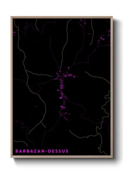 Une affiche de carte sur Barbazan-Dessus