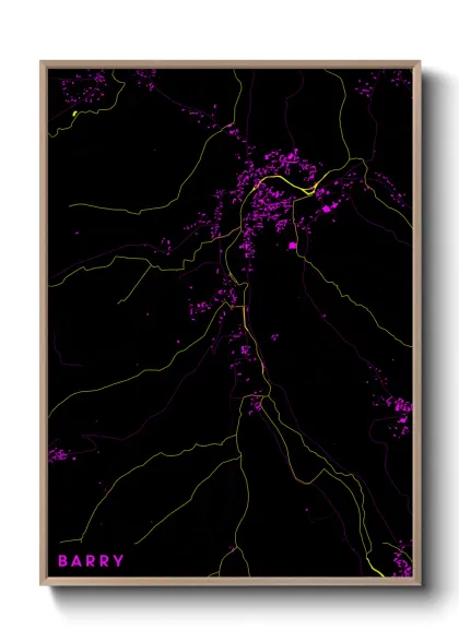 Une affiche de carte sur Barry