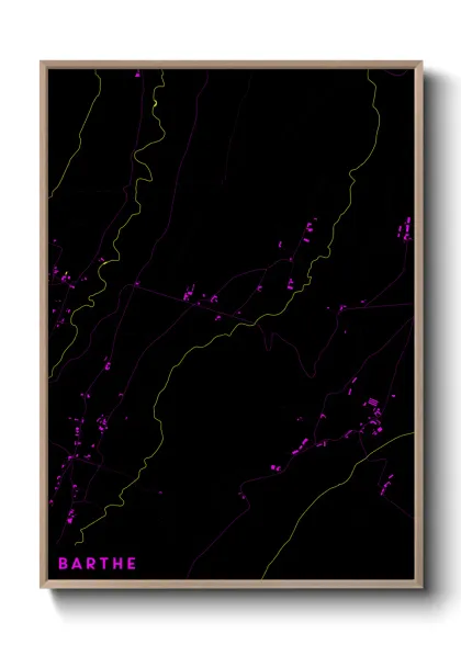Une affiche de carte sur Barthe