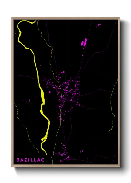 Une affiche de carte sur Bazillac