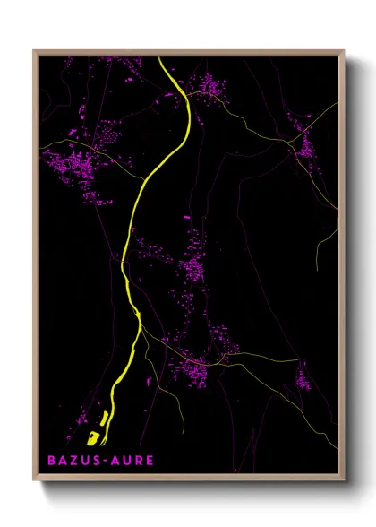 Une affiche de carte sur Bazus-Aure