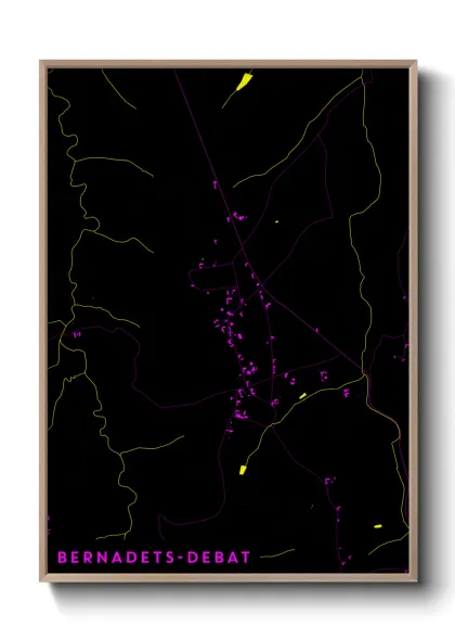 Une affiche de carte sur Bernadets-Debat