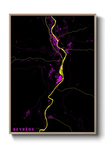 Une affiche de carte sur Beyrède