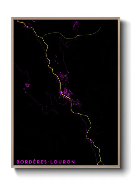 Une affiche de carte sur Bordères-Louron