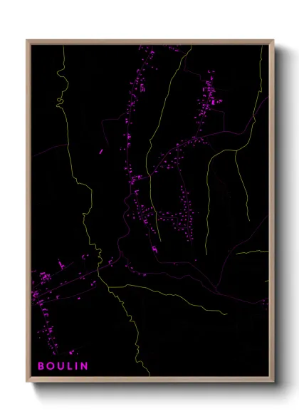 Une affiche de carte sur Boulin