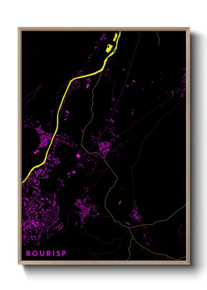 Une affiche de carte sur Bourisp