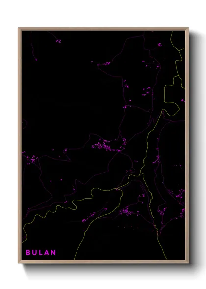 Une affiche de carte sur Bulan