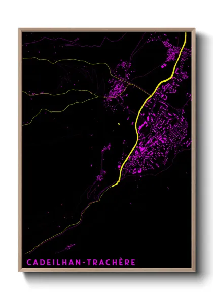 Une affiche de carte sur Cadeilhan-Trachère