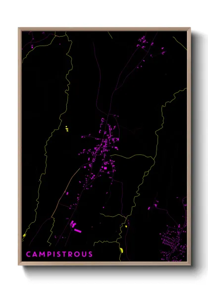 Une affiche de carte sur Campistrous