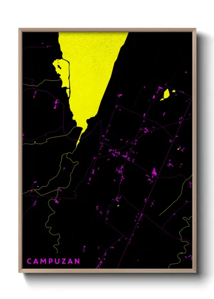 Une affiche de carte sur Campuzan