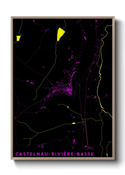 Une affiche de carte sur Castelnau-Rivière-Basse