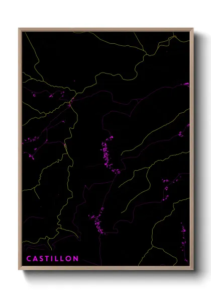 Une affiche de carte sur Castillon