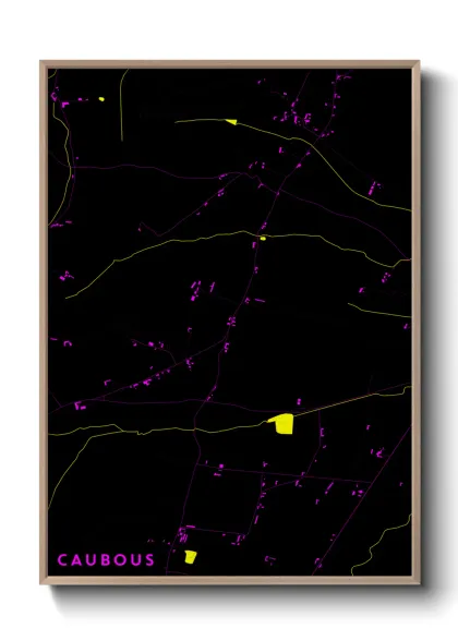 Une affiche de carte sur Caubous