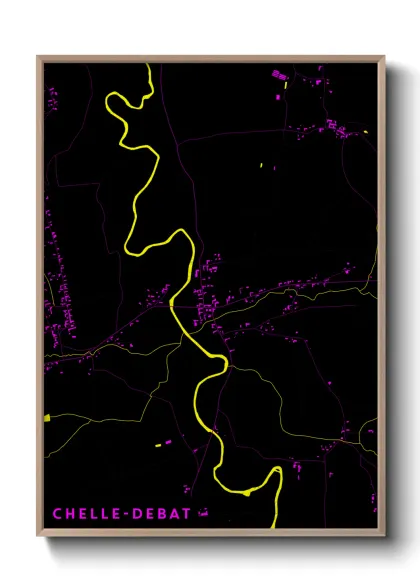 Une affiche de carte sur Chelle-Debat