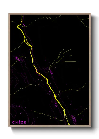 Une affiche de carte sur Chèze