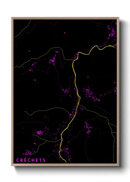 Une affiche de carte sur Créchets