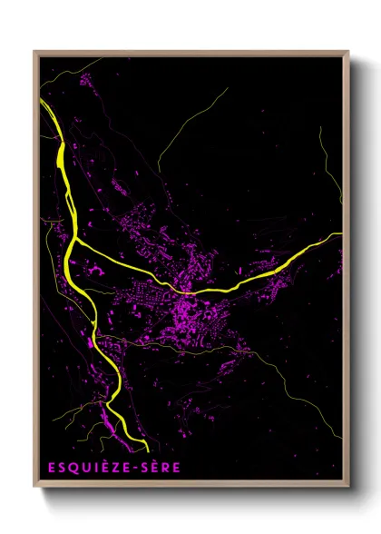 Une affiche de carte sur Esquièze-Sère