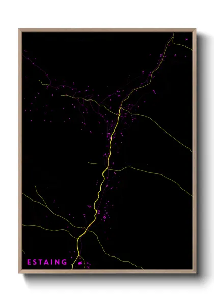 Une affiche de carte sur Estaing
