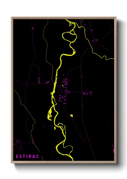 Une affiche de carte sur Estirac