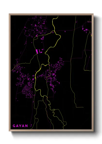 Une affiche de carte sur Gayan