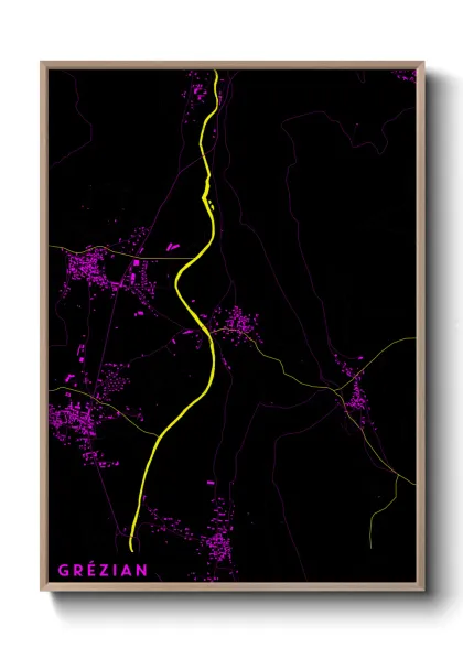 Une affiche de carte sur Grézian