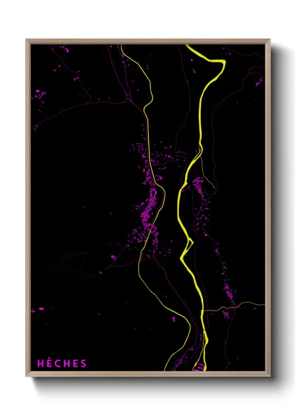 Une affiche de carte sur Hèches