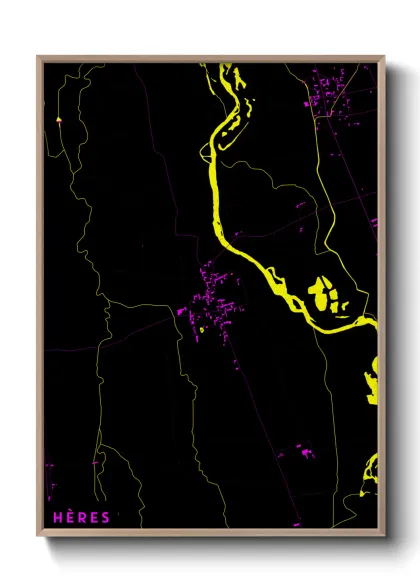 Une affiche de carte sur Hères