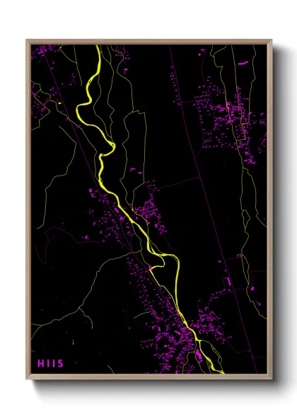 Une affiche de carte sur Hiis
