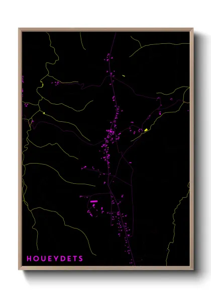 Une affiche de carte sur Houeydets