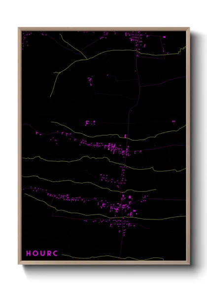 Une affiche de carte sur Hourc