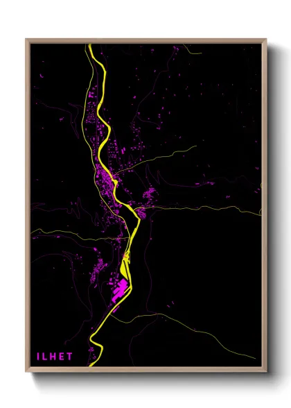 Une affiche de carte sur Ilhet