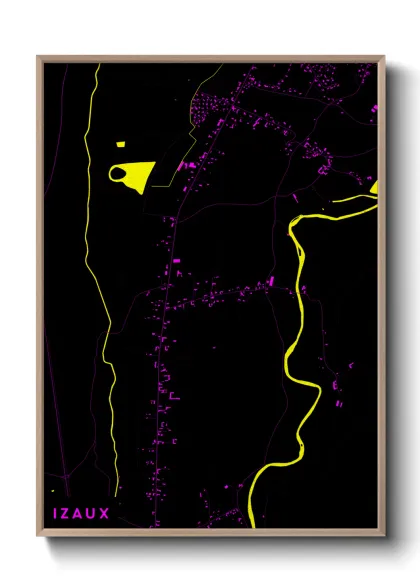 Une affiche de carte sur Izaux