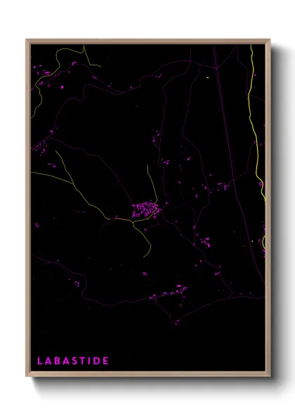 Une affiche de carte sur Labastide