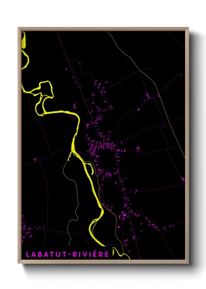 Une affiche de carte sur Labatut-Rivière