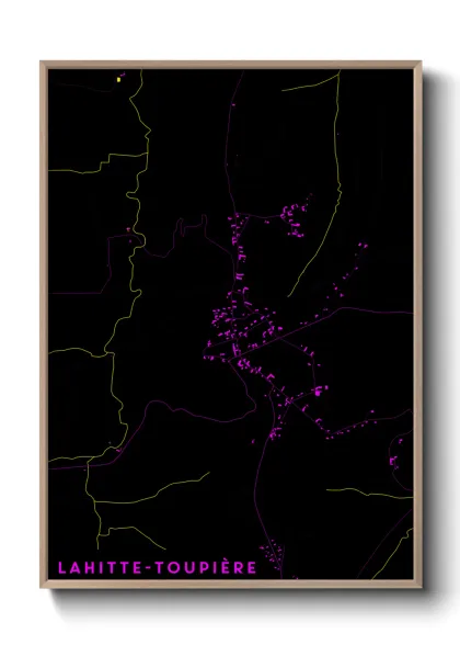 Une affiche de carte sur Lahitte-Toupière