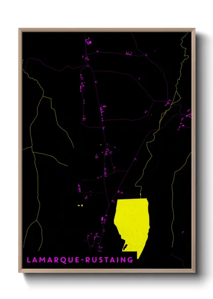 Une affiche de carte sur Lamarque-Rustaing