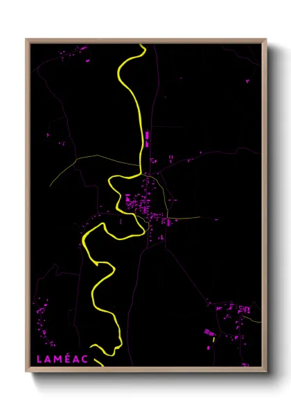 Une affiche de carte sur Laméac