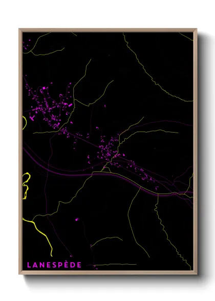 Une affiche de carte sur Lanespède