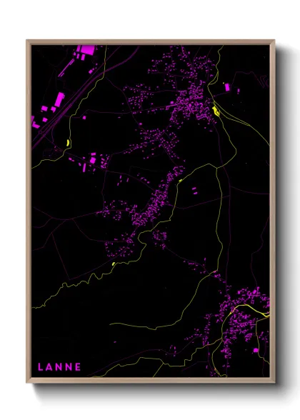 Une affiche de carte sur Lanne