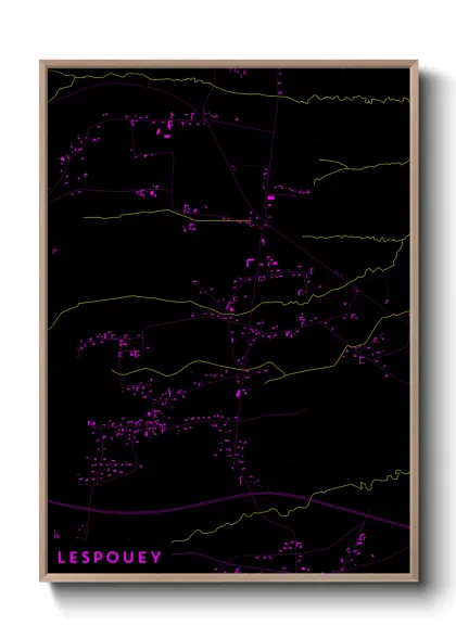 Une affiche de carte sur Lespouey