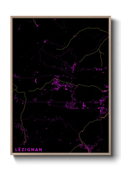 Une affiche de carte sur Lézignan