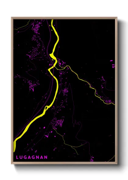 Une affiche de carte sur Lugagnan