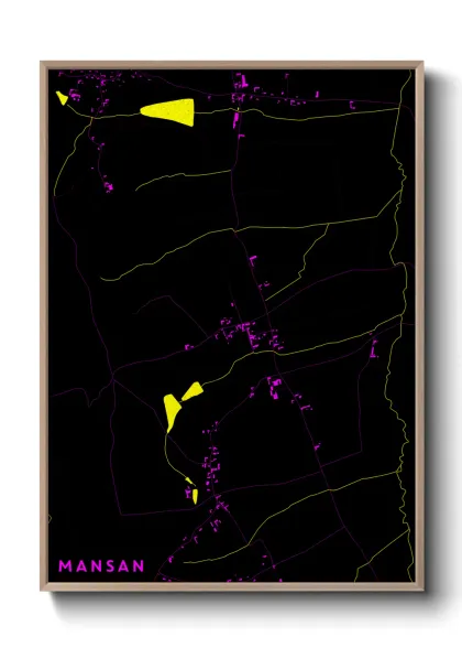 Une affiche de carte sur Mansan