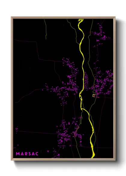 Une affiche de carte sur Marsac
