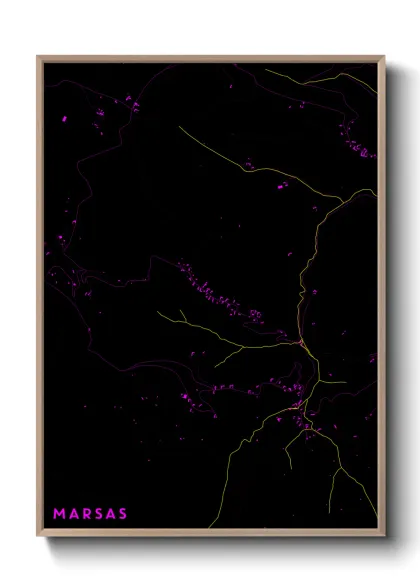 Une affiche de carte sur Marsas