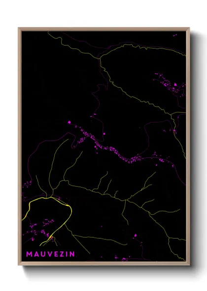 Une affiche de carte sur Mauvezin